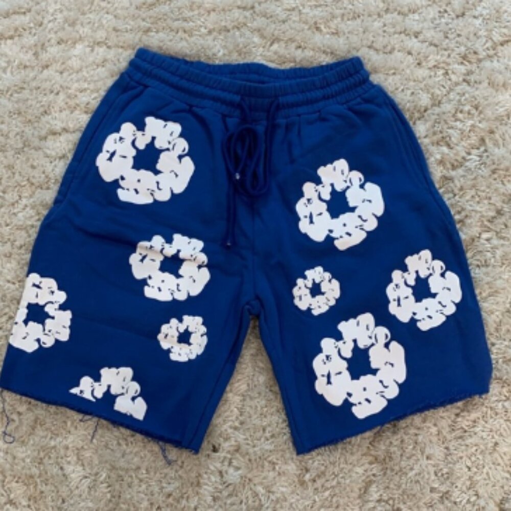Denim Tears blue shorts flared the cotton wreath men’s size large